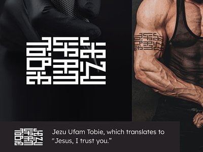 JEZU UFAM TOBIE branding graphic design lettermark logo logo design tattoo wordmark