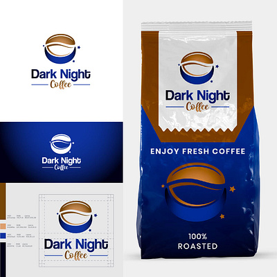 Dark night Coffee branding coffee logo cold coffee logo graphic design illustration logo