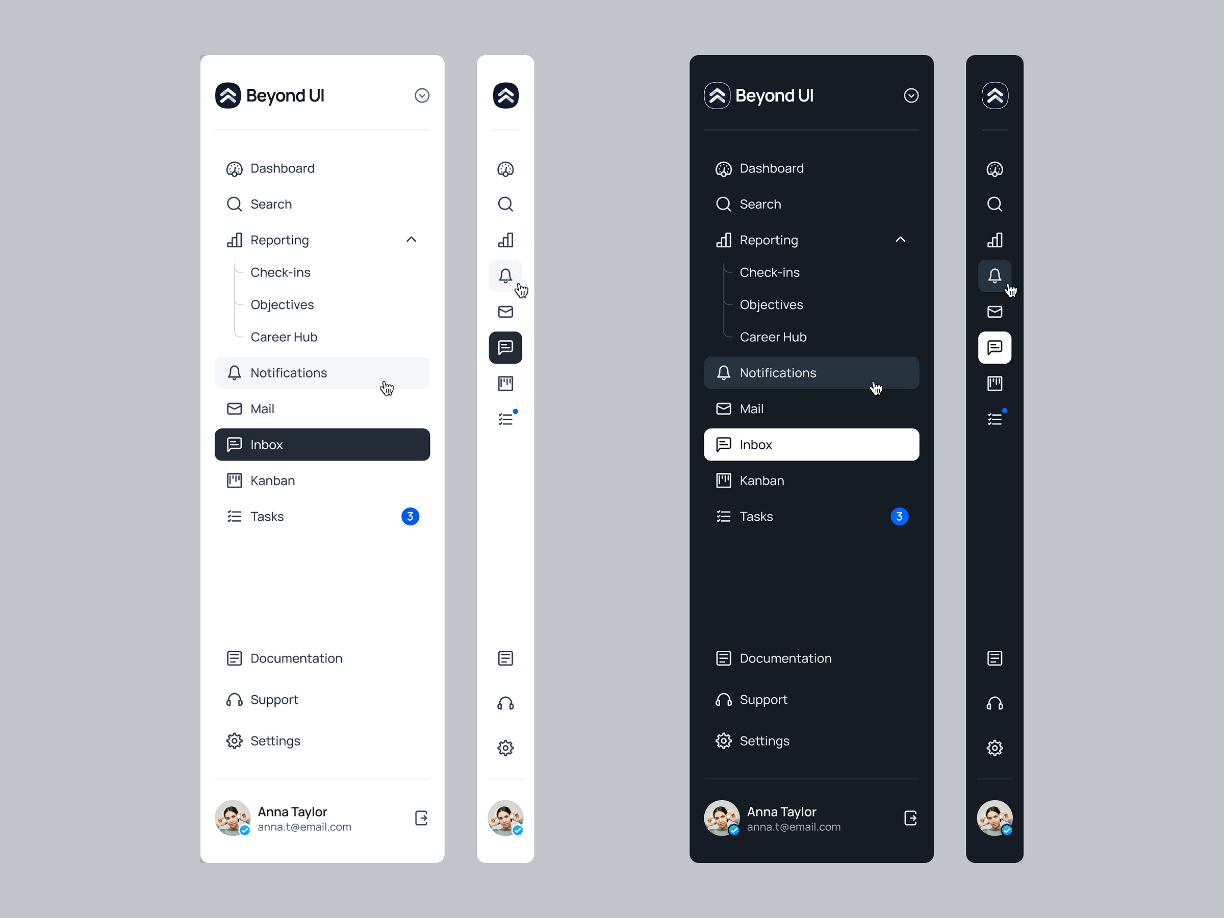 Side menu web application by Beyond UI on Dribbble