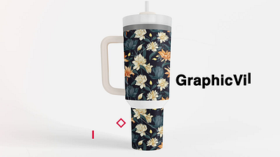 40oz Tumbler handle Mockup beverage container mockup