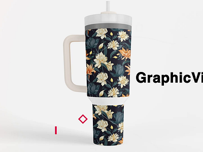 40oz Tumbler handle Mockup beverage container mockup