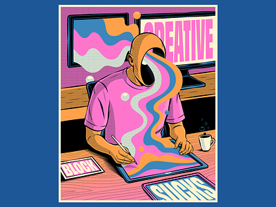 Creative Block Sucks art design illustration pop art psychedelic surrealism vector