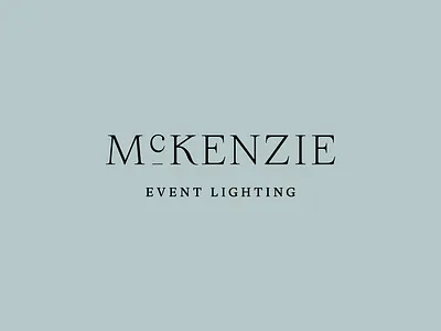 McKenzie Event Lighting Logo branding custom logotype event planner logo logo design concept serif logo sophisticated logo typography visual identity wedding planner logo