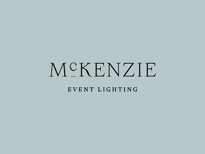 McKenzie Event Lighting Logo branding custom logotype event planner logo logo design concept serif logo sophisticated logo typography visual identity wedding planner logo
