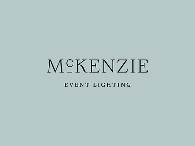 McKenzie Event Lighting Logo branding custom logotype event planner logo logo design concept serif logo sophisticated logo typography visual identity wedding planner logo