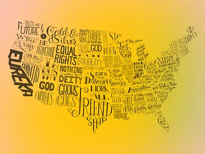 Handlettered US State Mottos handlettered illustration lettering state state motto united states usa