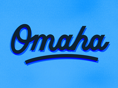 Omaha hand lettered lettering local monoline nebraska omaha retro script texture