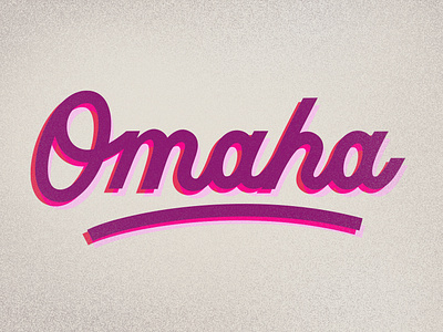 Omaha cursive handlettered lettering local nebraska omaha retro script typography