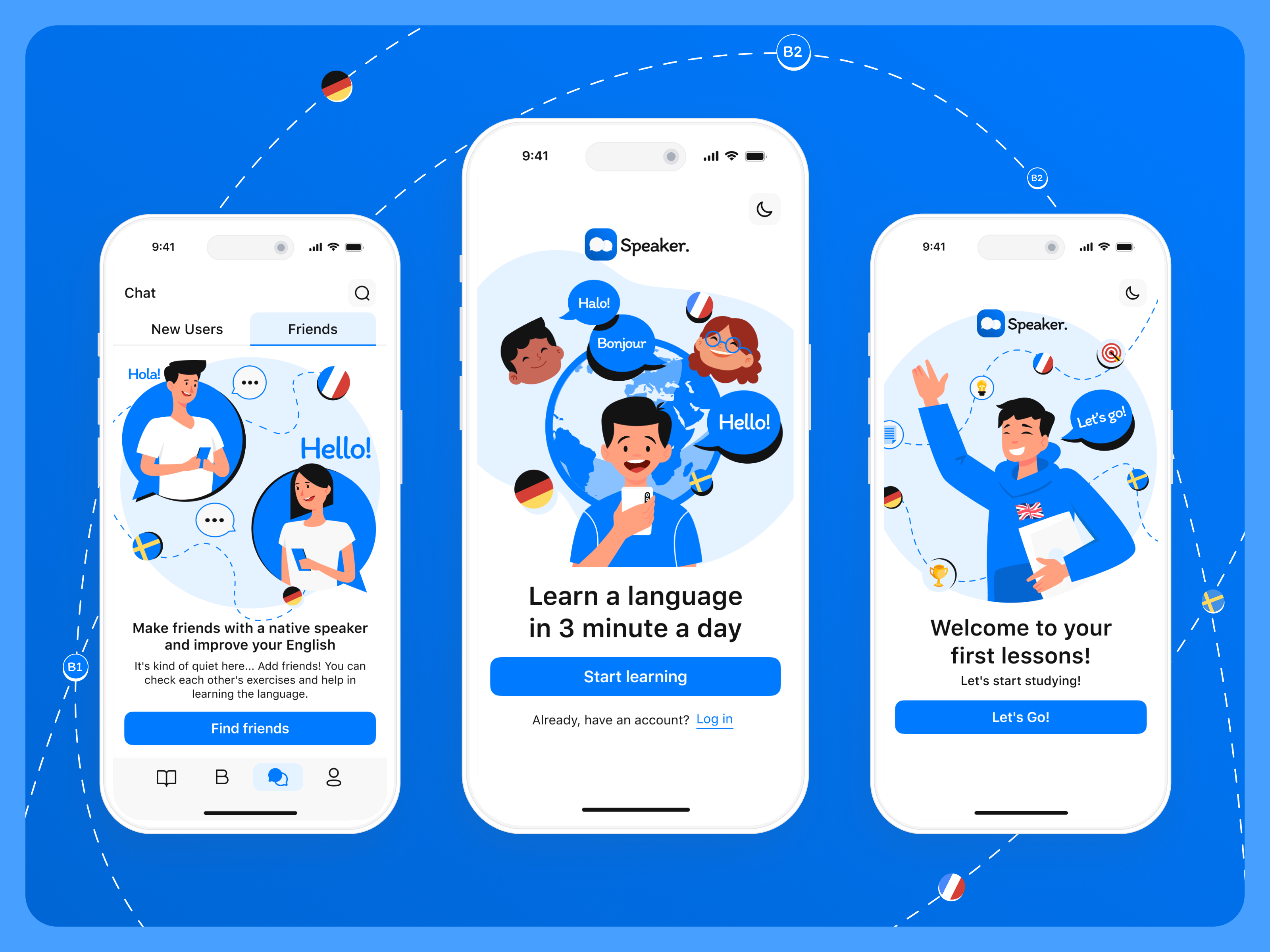 Example of Speaker — Language Learning App | Mobile UI Kit