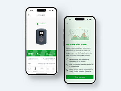 EV App — Smart Charging android app charge pole chargepoint charging data ev graph green ios progress renewable smart charging ui vandebron