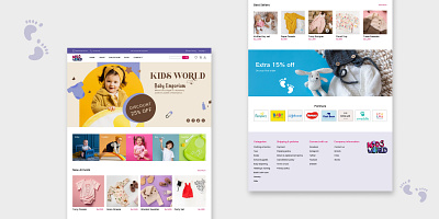Kids e-commerce website app design graphic design kids design kids website playful colors ui ui design uiux website design