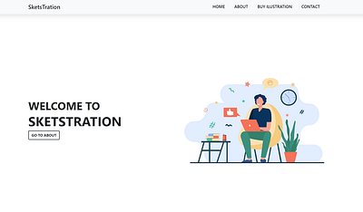 SketsTration website selling vector simple 1 page css html html css one page onepage simple website ui ui ux website website design website design template website template