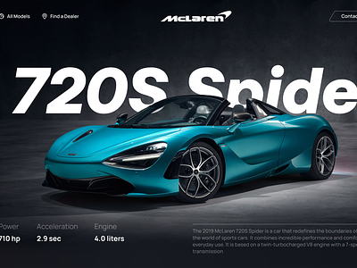 McLaren 720S: Velocity & Grace 🚀 mclaren sportcars ui uiux design website websitepage