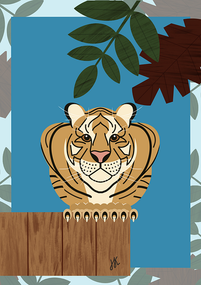 Book illustration animal book illustration cute design illustration kids picture procreate tiger