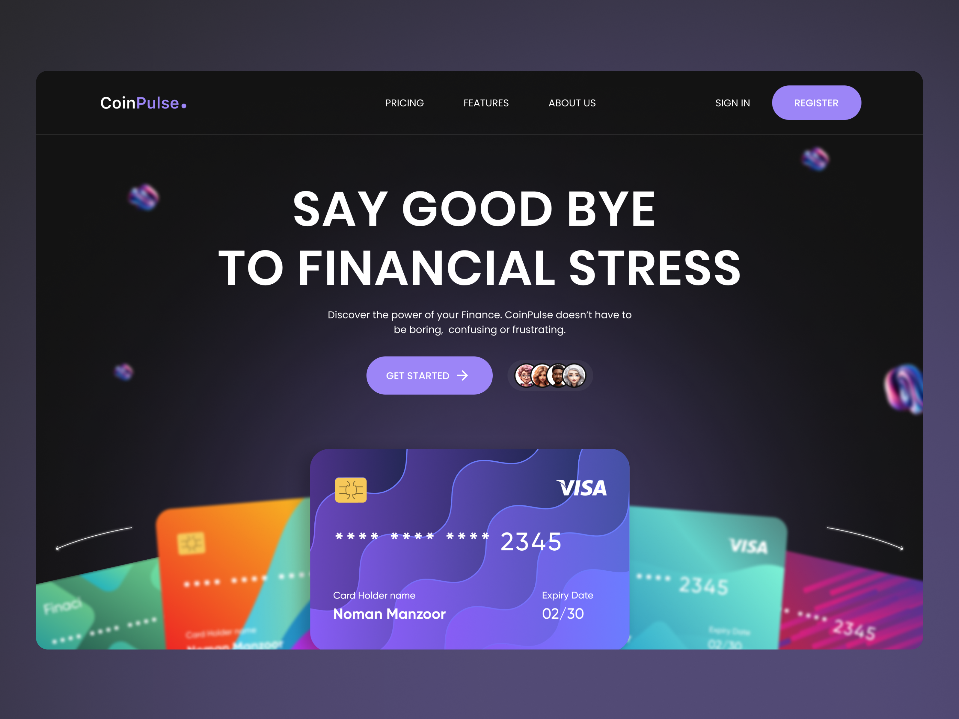 Digital Bank Hero Section branding ui