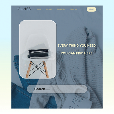 GLASS clothing store website design graphic design ui ux