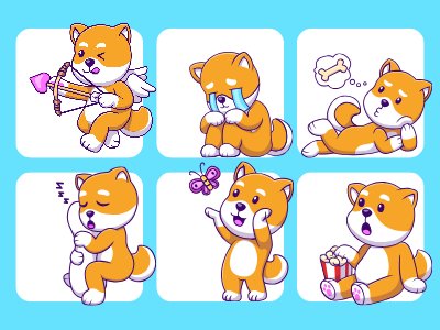 Cute Shiba Inu Dog Cartoon kawaii