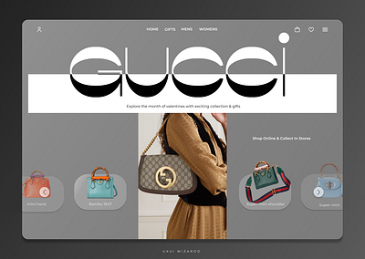 GUCCI website redesign! animation branding design typography ui ux webpage wed design