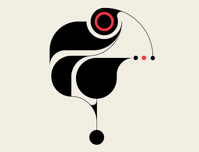 Blackbird abstract bird black design geometric illustration messymod minimalism red trufcreative typography vector