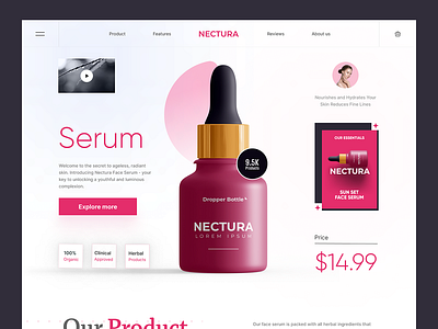 Serum Natural Product Design In Figma figma design figma website homepage landing page product page product website web design website design
