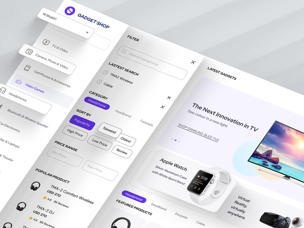 Example of E Commerce & Admin Panel Dashboad