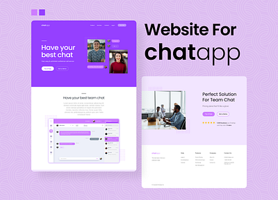 Landing page for a Chatapp app branding graphic design landing page ui ux web web design website