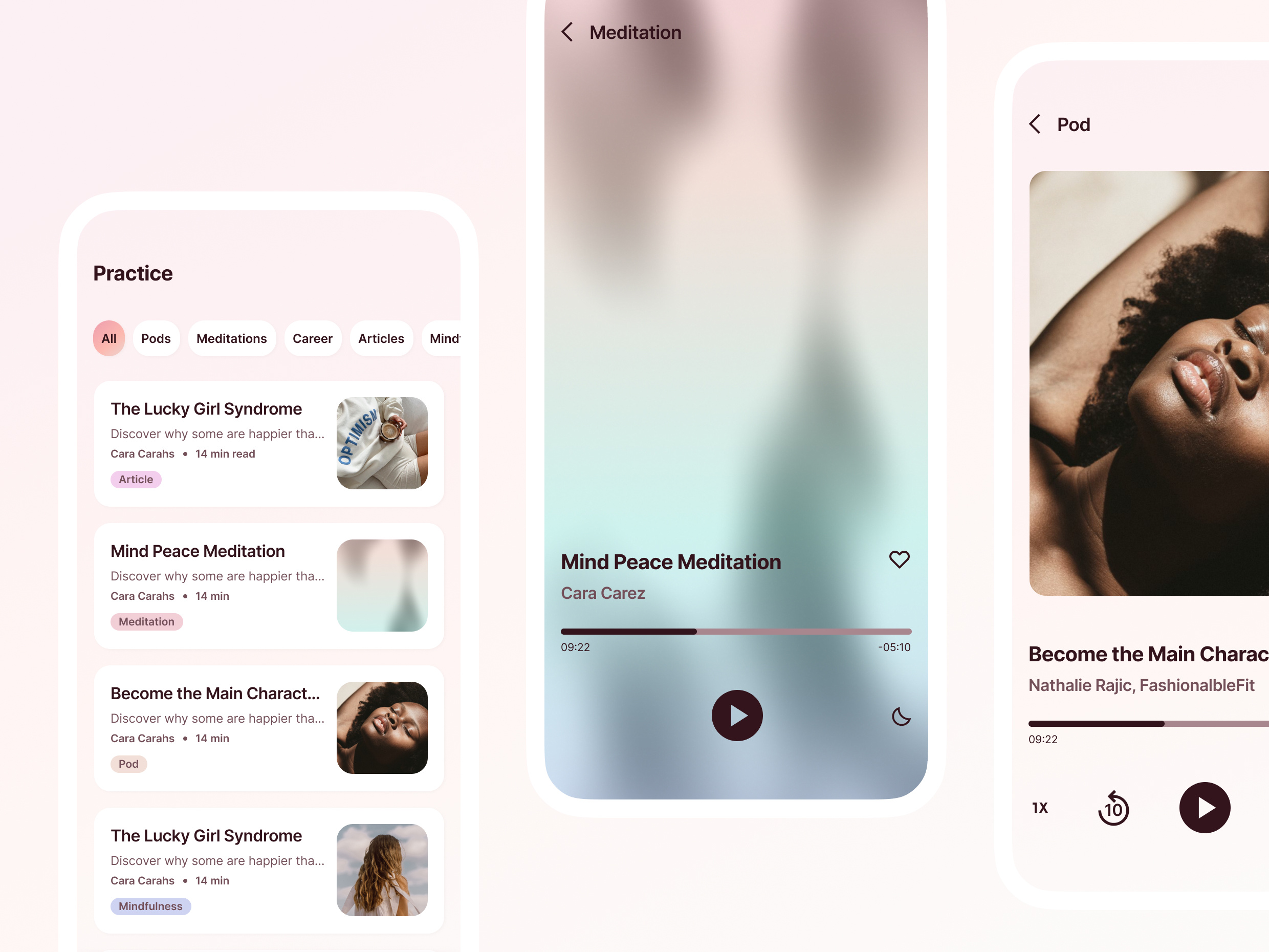 App UI - Pod & Meditation mobile app design mobile design product design ui design ux design