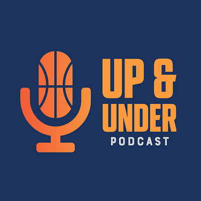 Up and Under Podcast Logo basketball branding graphic design logo podcast logo