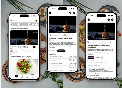 FlavorFusion - Food Recipe App app app design application arexperience branding design designthinking digitalcraftsmanship dribbbleshowcase ecofriendlydesign food food app homepage interactiveui ui uiuxdesign userexperiencejourney ux