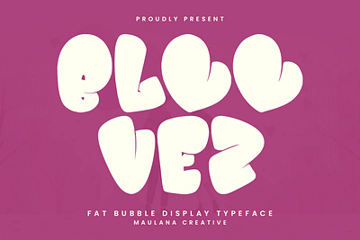 Bloovez Fat Bubble Display Typeface Valentine Font 3d animation graphic design motion graphics pink ui