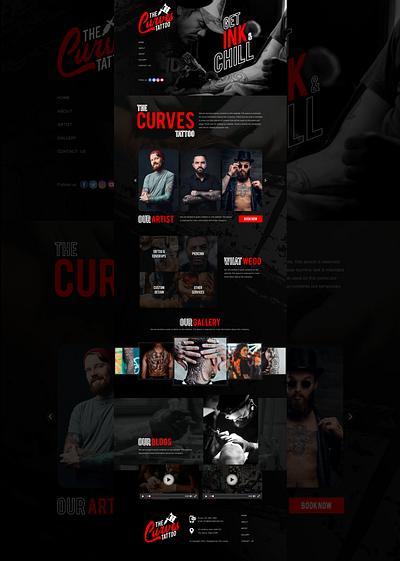 Tattoo Website Design figma graphic design ui web design website design