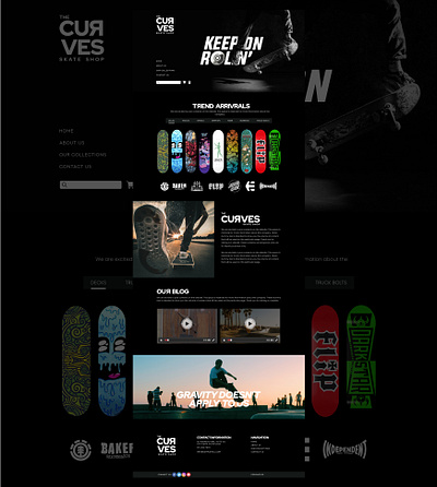 Skate Shop Website Design figma graphic design skate skate shop ui web design website design