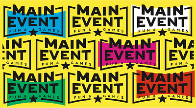 Main Event Type Treatment backdrop background bowl eat gaming kid design kid graphic main event pattern pattern design play play place type design type treatment