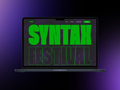 Landing page for music festival "SYNTAX" acid colors concept design design concept festival graphic design landing landing page music music festival ui ux uxui web site