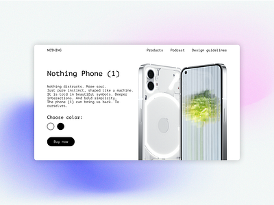 The home page of the Nothing Phone website (1) design figma home page landing nothing phone phone ui web page