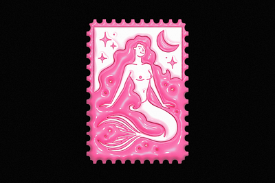 Bubblegumaid 3d mermaid pink stamp