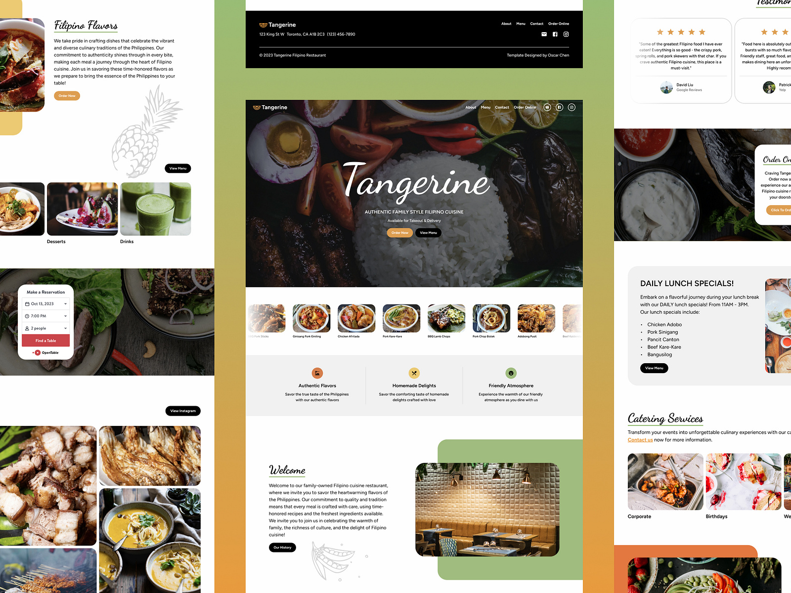 Tangerine - Restaurant Framer Template by Oscar Chen on Dribbble