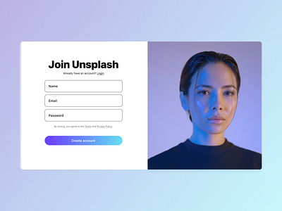 Login modal | Unsplash app login ui ux webdesign website