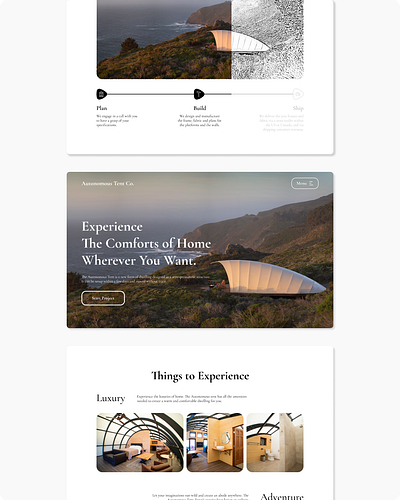 Conjecture 001: Autonomous Tent Co. Website Design tone design ui ui design website design