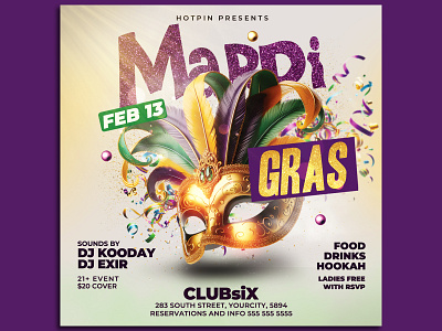 Mardi Gras Flyer Template poster