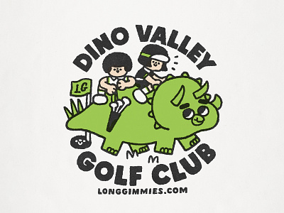 Dino Valley Golf Club branding childrens clothing design cute design dino doodle fun golf golf clup graphic design illustration japanese kawaii lettering logo t shirt design typography valley