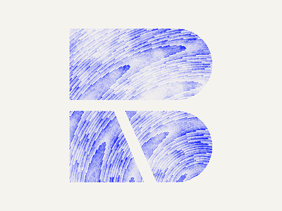 Logo Exercise b bad blue branding grain halftone logo print radial texture