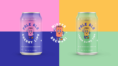 Branding & Cartoon Logo beer branding cartoon colourful craft drink logo product design retro vector