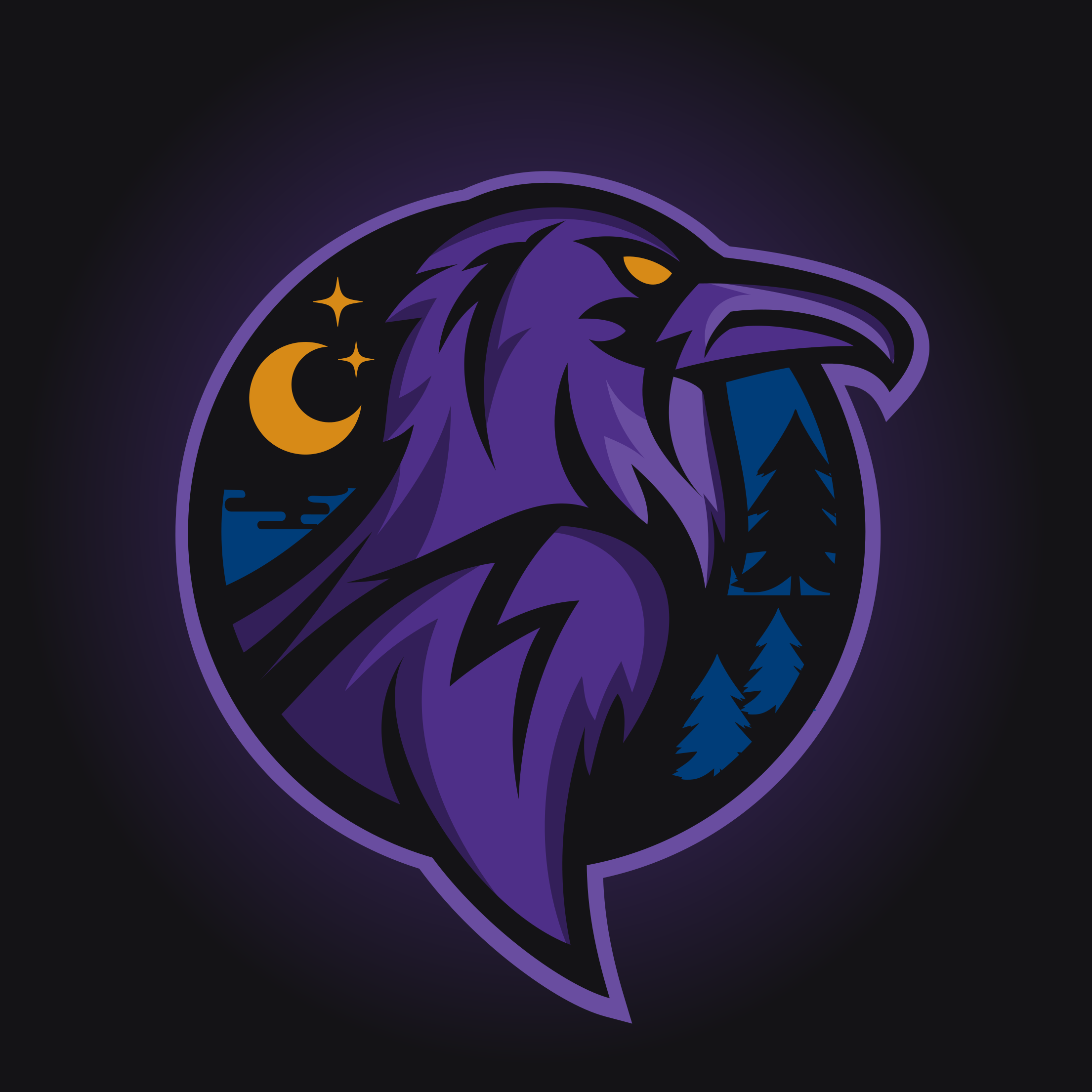 Logo Design for Raven Moon branding commission design freelance work graphic design logo logo design logo design branding logo designer mascot design mascot logo raven vector