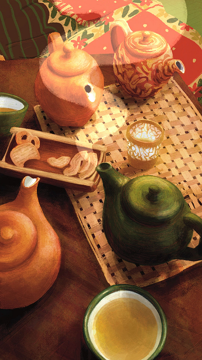 Tea animation illustration motion graphics textured illustration
