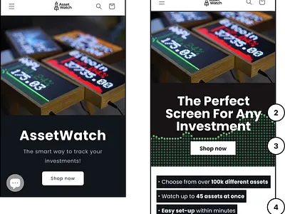 AssetWatch | CRO asset conversion rate optimization cro crypto finance money ui ux watch web design website