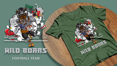 T-shirt, Print design design football team graphic design ilustration print print design t shirt vector wild boars