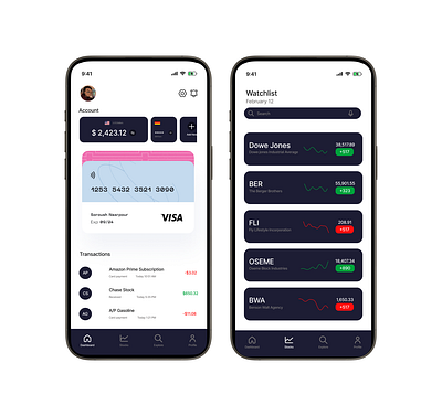Fintech Mobile app (Light mode) ui