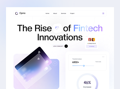 Fintech Website - Opino banding card design business card website design finance landing page finance template finance website finance website design fintech fintech 2024 header tranding website design trendy fintech uiux design web design web resources website design