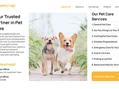 Pet Care Desktop Application Landing page best branding care cta graphic design landing page marketing pet ppc sale ui ui design website